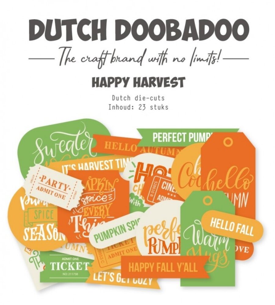 Dutch Doobadoo Dutch Die-Cuts Happy Harvest Sentiments (474.007.043) Dutch Doobadoo Dutch Die-Cuts Happy Harvest Sentiments (474.007.043)