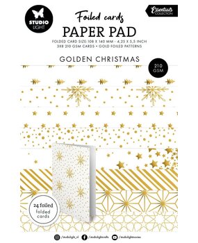 Studio Light Essentials Golden Christmas A5 Foiled Cards Paper Pad (SL-ES-PP222)
