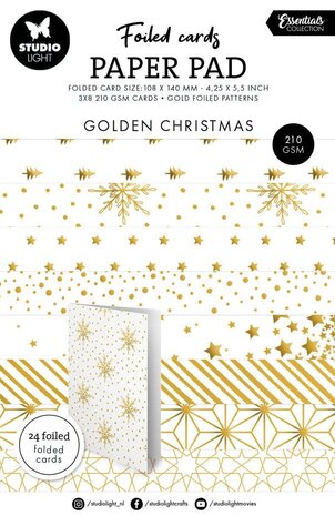 Studio Light Essentials Golden Christmas A5 Foiled Cards Paper Pad (SL-ES-PP222)