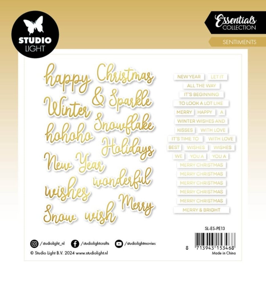 Studio Light Christmas Essentials Paper Elements with Gold Foil Sentiments (SL-ES-PE13) Studio Light Christmas Essentials Paper Elements with Gold Foil Sentiments (SL-ES-PE13)