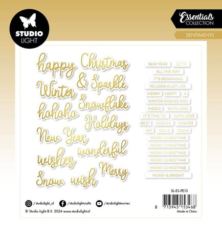 Studio Light Christmas Essentials Paper Elements with Gold Foil Sentiments (SL-ES-PE13) Studio Light Christmas Essentials Paper Elements with Gold Foil Sentiments (SL-ES-PE13)