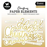 Studio Light Christmas Essentials Paper Elements with Gold Foil Sentiments (SL-ES-PE13)