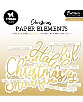 Studio Light Christmas Essentials Paper Elements with Gold Foil Sentiments (SL-ES-PE13) Studio Light Christmas Essentials Paper Elements with Gold Foil Sentiments (SL-ES-PE13)