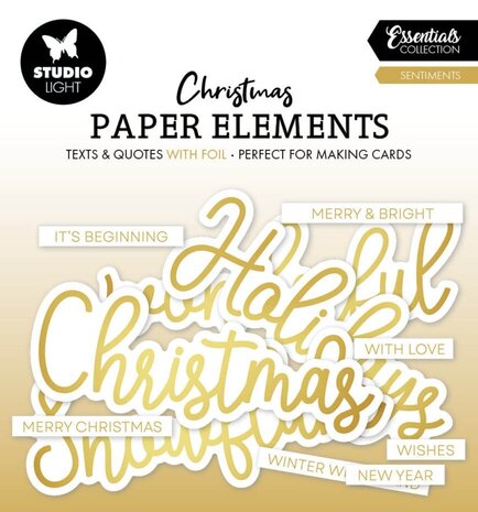 Studio Light Christmas Essentials Paper Elements with Gold Foil Sentiments (SL-ES-PE13) Studio Light Christmas Essentials Paper Elements with Gold Foil Sentiments (SL-ES-PE13)
