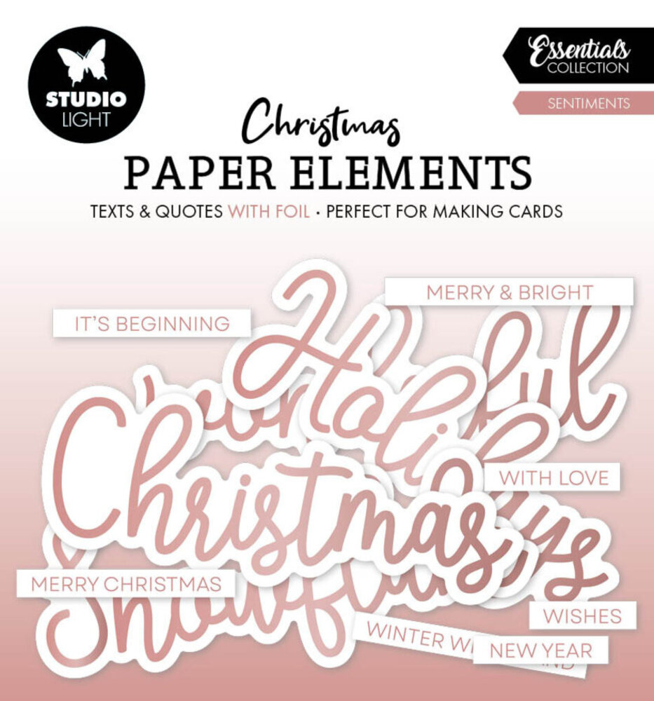 Studio Light Christmas Essentials Paper Elements with Rosegold Foil Sentiments (SL-ES-PE14) Studio Light Christmas Essentials Paper Elements with Rosegold Foil Sentiments (SL-ES-PE14)