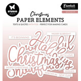 Studio Light Christmas Essentials Paper Elements with Rosegold Foil Sentiments (SL-ES-PE14)