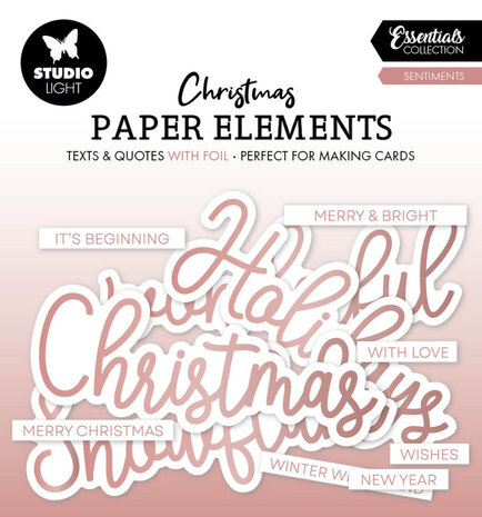 Studio Light Christmas Essentials Paper Elements with Rosegold Foil Sentiments (SL-ES-PE14) Studio Light Christmas Essentials Paper Elements with Rosegold Foil Sentiments (SL-ES-PE14)
