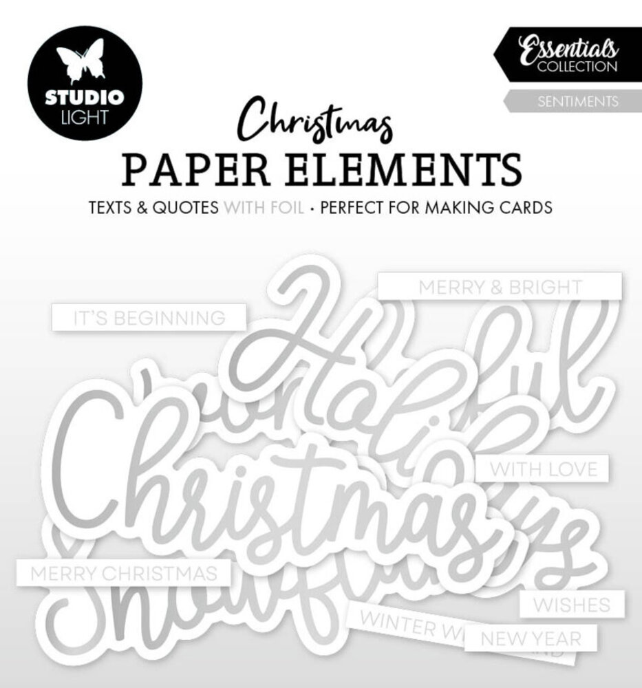 Studio Light Christmas Essentials Paper Elements with Silver Foil Sentiments (SL-ES-PE15) Studio Light Christmas Essentials Paper Elements with Silver Foil Sentiments (SL-ES-PE15)