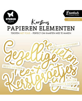 Studio Light Christmas Essentials Paper Elements with Gold Foil Kerstwensen (SL-ES-PE16) Studio Light Christmas Essentials Paper Elements with Gold Foil Kerstwensen (SL-ES-PE16)