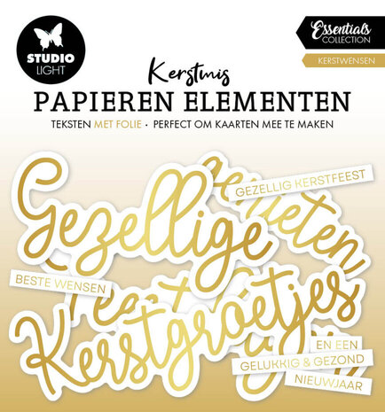 Studio Light Christmas Essentials Paper Elements with Gold Foil Kerstwensen (SL-ES-PE16) Studio Light Christmas Essentials Paper Elements with Gold Foil Kerstwensen (SL-ES-PE16)