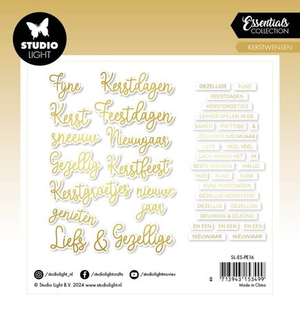 Studio Light Christmas Essentials Paper Elements with Gold Foil Kerstwensen (SL-ES-PE16) Studio Light Christmas Essentials Paper Elements with Gold Foil Kerstwensen (SL-ES-PE16)