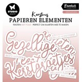 Studio Light Christmas Essentials Paper Elements with Rosegold Foil Kerstwensen (SL-ES-PE17)