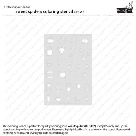 Lawn Fawn Sweet Spiders Coloring Stencil (LF3556) Lawn Fawn Sweet Spiders Coloring Stencil (LF3556)