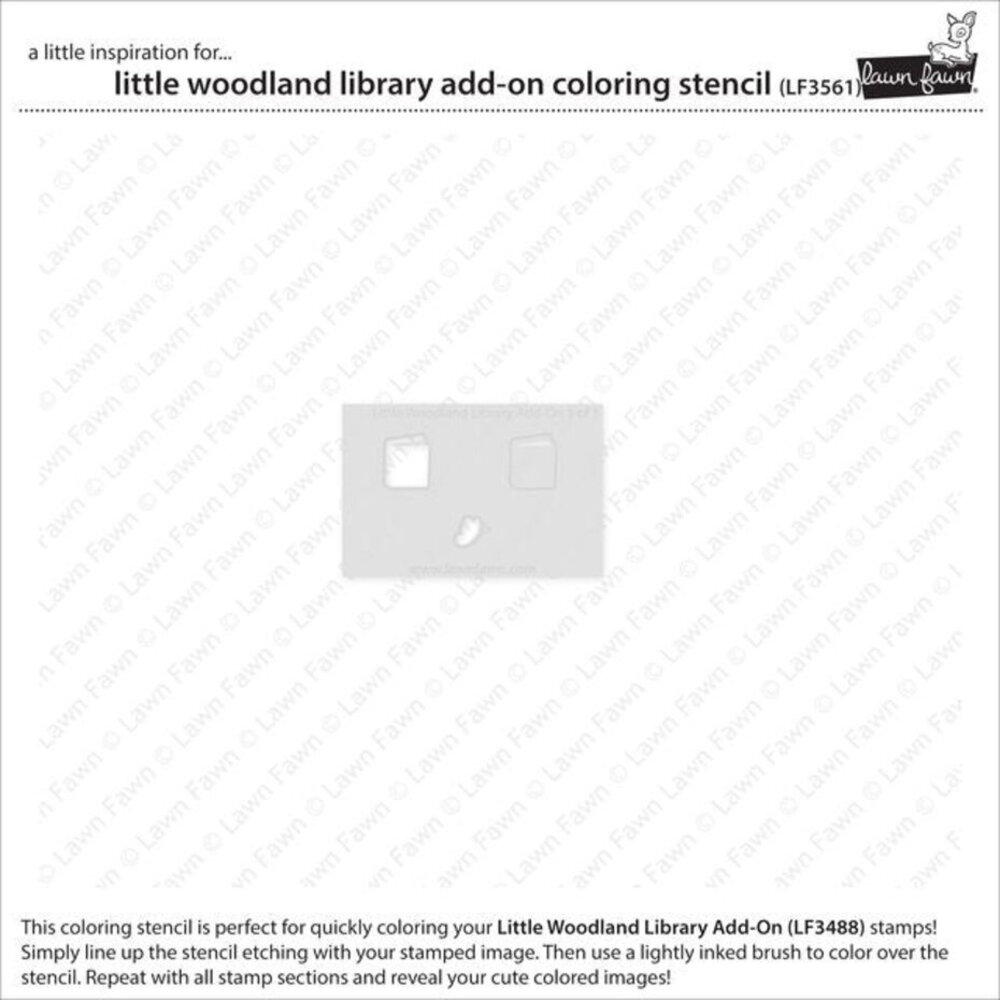Lawn Fawn Little Woodland Library Add-On Coloring Stencil (LF3561) Lawn Fawn Little Woodland Library Add-On Coloring Stencil (LF3561)