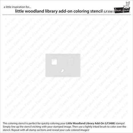 Lawn Fawn Little Woodland Library Add-On Coloring Stencil (LF3561) Lawn Fawn Little Woodland Library Add-On Coloring Stencil (LF3561)