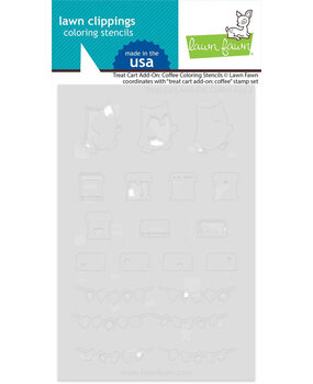 Lawn Fawn Treat Cart Add-On: Coffee Coloring Stencil (LF3562) Lawn Fawn Treat Cart Add-On: Coffee Coloring Stencil (LF3562)