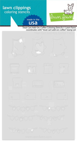 Lawn Fawn Treat Cart Add-On: Coffee Coloring Stencil (LF3562) Lawn Fawn Treat Cart Add-On: Coffee Coloring Stencil (LF3562)