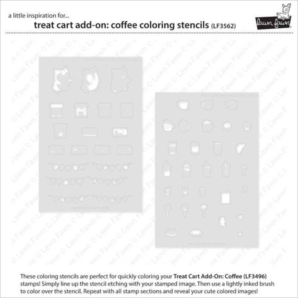 Lawn Fawn Treat Cart Add-On: Coffee Coloring Stencil (LF3562) Lawn Fawn Treat Cart Add-On: Coffee Coloring Stencil (LF3562)