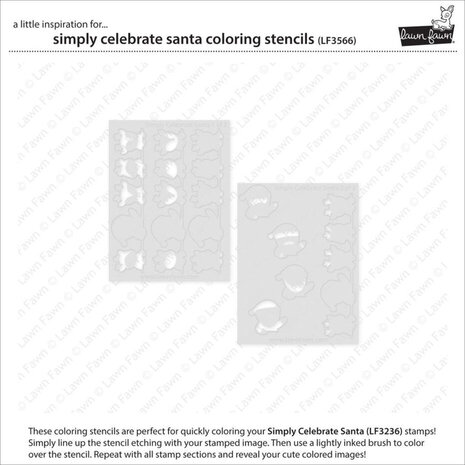 Lawn Fawn Simply Celebrate Santa Coloring Stencils (LF3566)