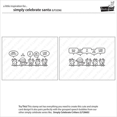 Lawn Fawn Simply Celebrate Santa Clear Stamps (LF3236)