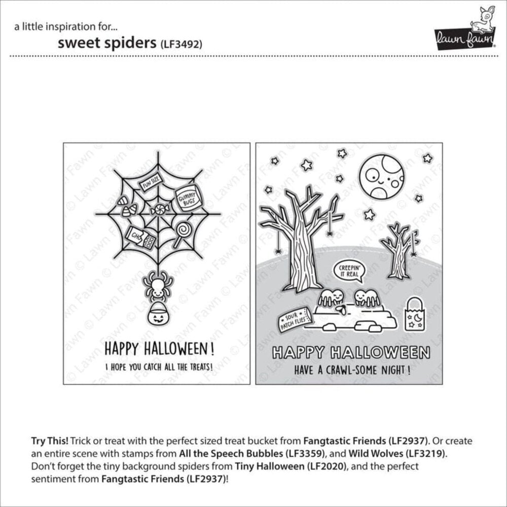Lawn Fawn Sweet Spiders Clear Stamps (LF3492) Lawn Fawn Sweet Spiders Clear Stamps (LF3492)