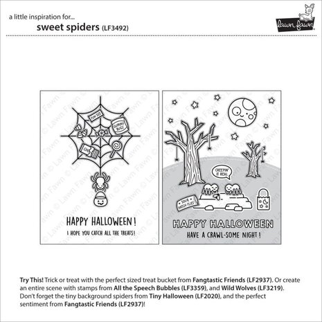Lawn Fawn Sweet Spiders Clear Stamps (LF3492) Lawn Fawn Sweet Spiders Clear Stamps (LF3492)