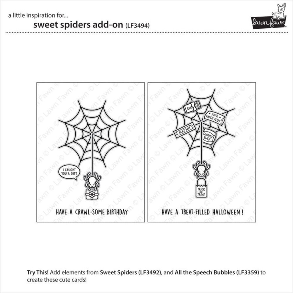 Lawn Fawn Sweet Spiders Add-On Clear Stamps (LF3494) Lawn Fawn Sweet Spiders Add-On Clear Stamps (LF3494)