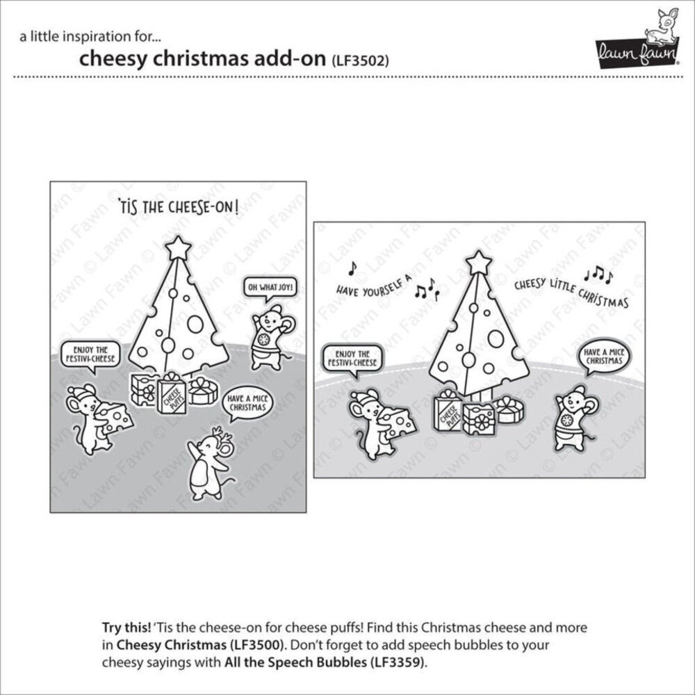 Lawn Fawn Cheesy Christmas Add-On Clear Stamps (LF3502) Lawn Fawn Cheesy Christmas Add-On Clear Stamps (LF3502)