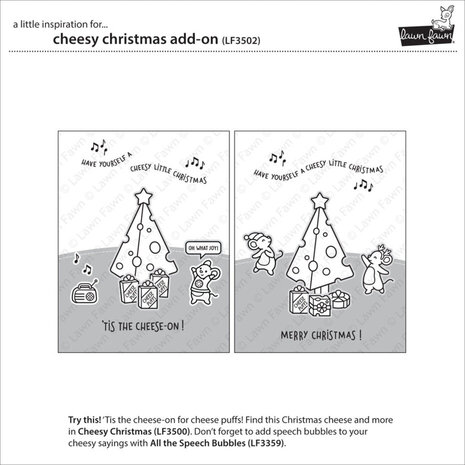 Lawn Fawn Cheesy Christmas Add-On Clear Stamps (LF3502) Lawn Fawn Cheesy Christmas Add-On Clear Stamps (LF3502)