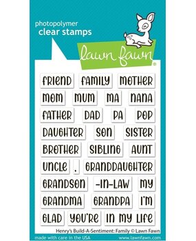 Lawn Fawn Henry's Build-A-Sentiment: Family Clear Stamps (LF3509)