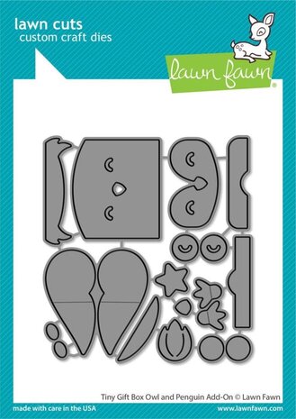 Lawn Fawn Tiny Gift Box Owl and Penguin Add-On Dies (LF3531) Lawn Fawn Tiny Gift Box Owl and Penguin Add-On Dies (LF3531)
