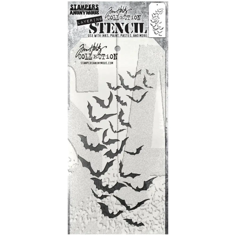 Stampers Anonymous Tim Holtz Batty Layering Stencil (THS184)