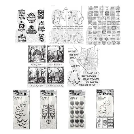 Stampers Anonymous Tim Holtz 2024 Halloween Stamps & Stencils BUNDLE