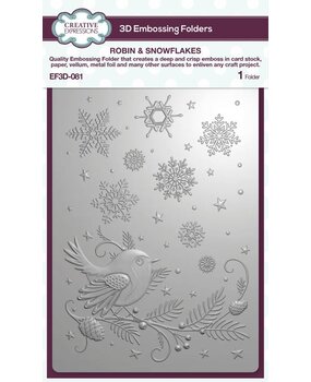 Creative Expressions Robin & Snowflakes 3D Embossing Folder (EF3D-081) Creative Expressions Robin & Snowflakes 3D Embossing Folder (EF3D-081)