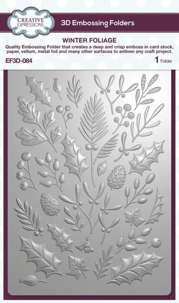Creative Expressions Winter Foliage 3D Embossing Folder (EF3D-084) Creative Expressions Winter Foliage 3D Embossing Folder (EF3D-084)