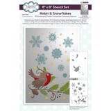 Creative Expressions Robin & Snowflakes Companion Colouring Stencil (CEST168)