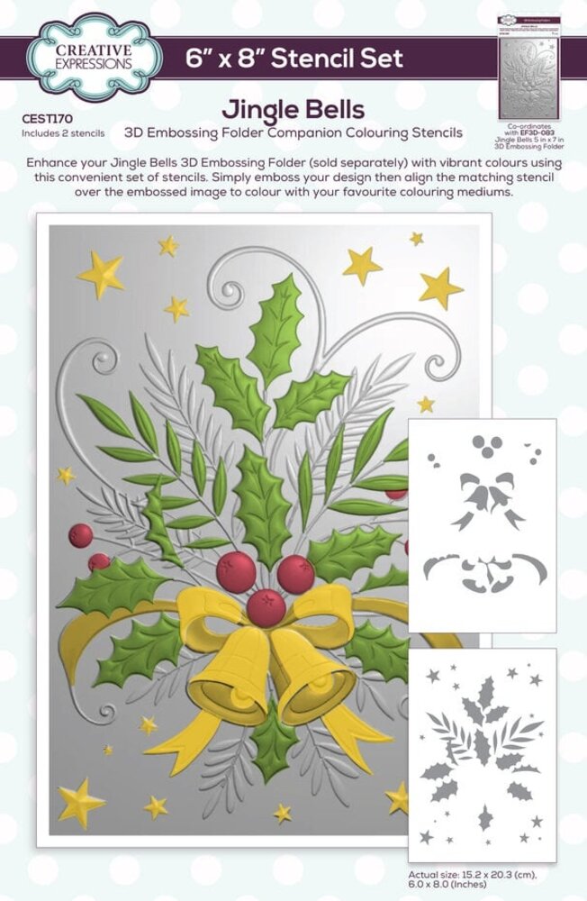 Creative Expressions Jingle Bells Companion Colouring Stencil (CEST170)