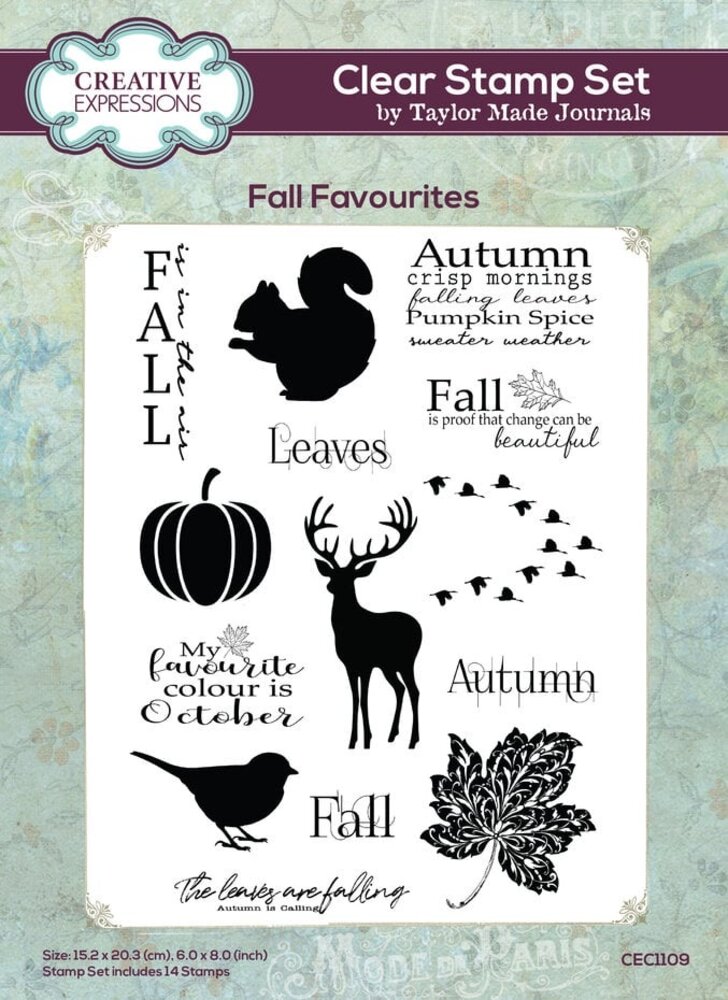 Creative Expressions Taylor Made Journals A5 Clear Stamp Fall Favourites (CEC1109)