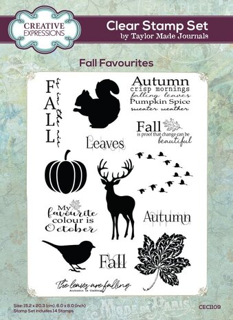 Creative Expressions Taylor Made Journals A5 Clear Stamp Fall Favourites (CEC1109)