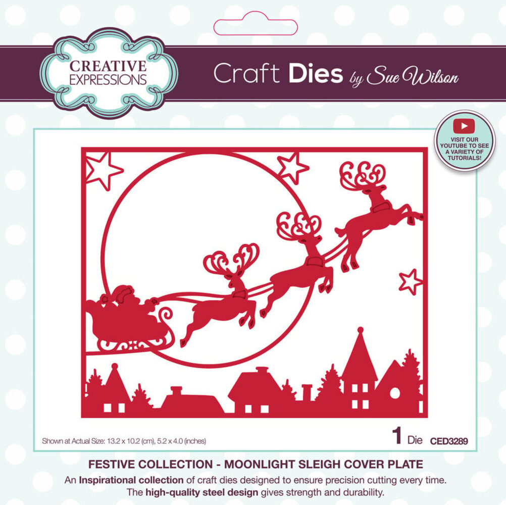 Creative Expressions Sue Wilson Craft Die Moonlight Sleigh Cover Plate (CED3289)