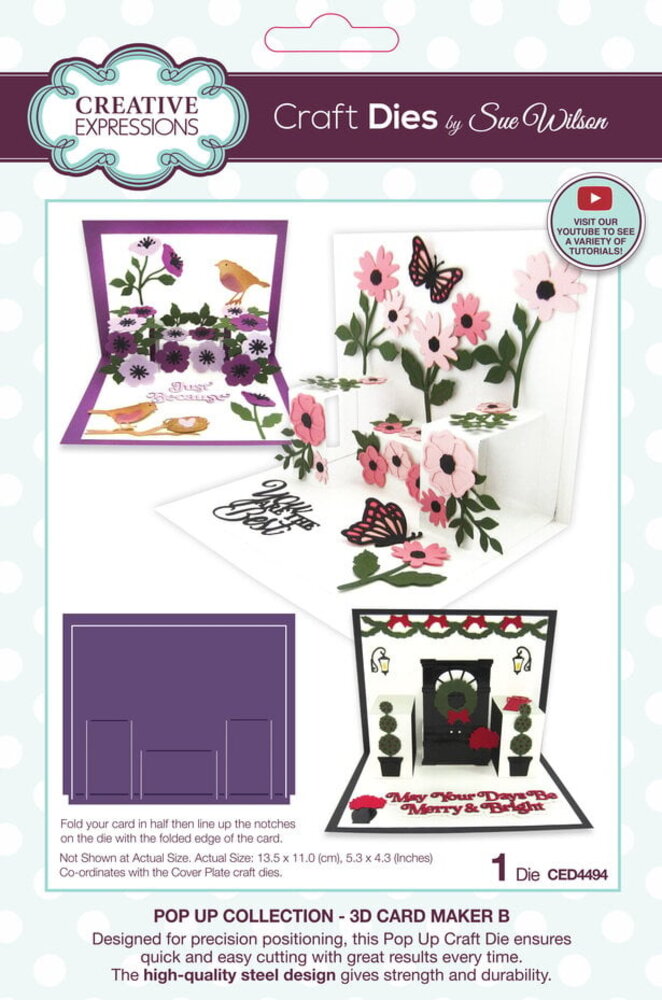 Creative Expressions Sue Wilson Craft Die Pop Up 3D Card Maker B (CED4494) Creative Expressions Sue Wilson Craft Die Pop Up 3D Card Maker B (CED4494)