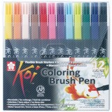 SAKURA Koi Coloring Brush Pens 12 Color Set (XBR-12)