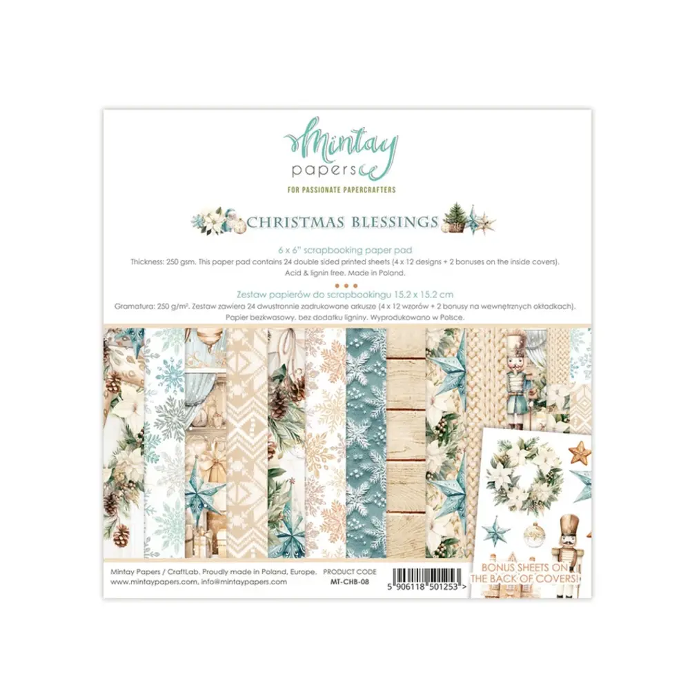 Mintay Christmas Blessings 6x6 Inch Scrapbooking Paper Pad (MT-CHB-08)
