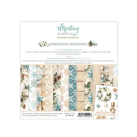 Mintay Christmas Blessings 6x6 Inch Scrapbooking Paper Pad (MT-CHB-08)
