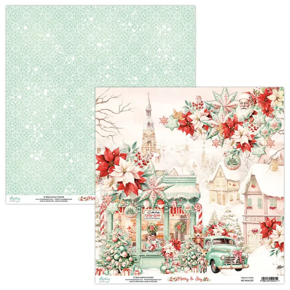 Mintay Merry & Joy 12x12 Inch Scrapbooking Paper Set (MT-MAJ-07)