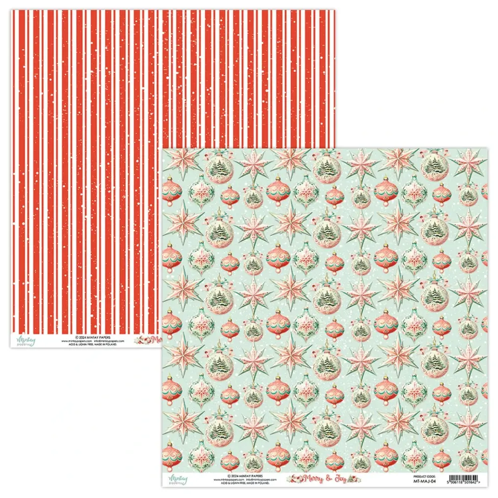 Mintay Merry & Joy 12x12 Inch Scrapbooking Paper Set (MT-MAJ-07)