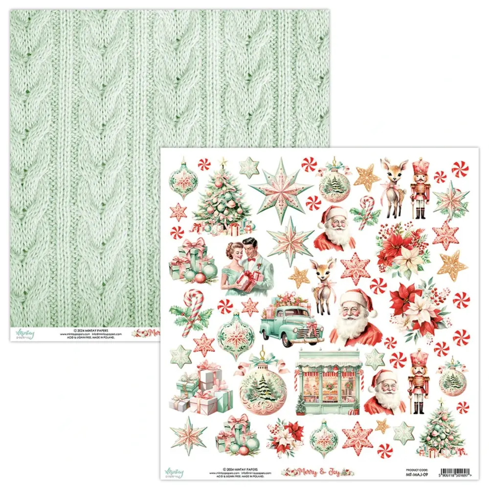 Mintay Merry & Joy 12x12 Inch Scrapbooking Paper Set (MT-MAJ-07)