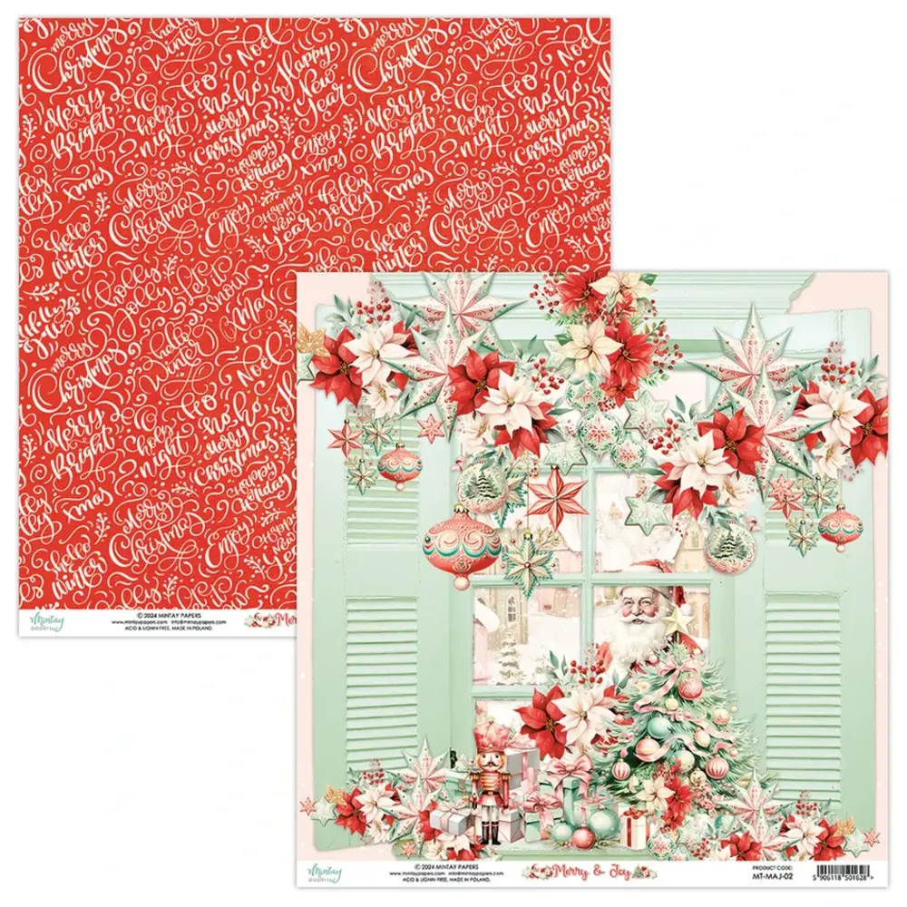 Mintay Merry & Joy 6x6 Inch Scrapbooking Paper Pad (MT-MAJ-08)