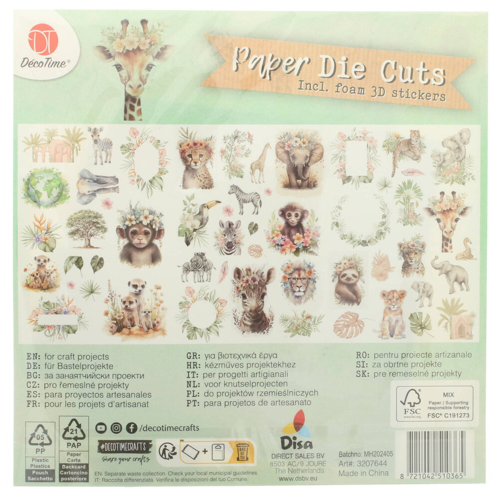 DécoTime Paper Die Cuts Cute Animals (3207644) DécoTime Paper Die Cuts Cute Animals (3207644)