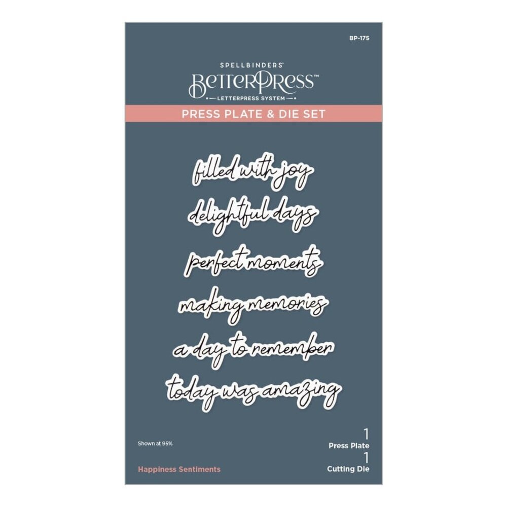 Spellbinders Storytelling by Spellbinders Happiness Sentiments Press Plate & Die Set (BP-175) Spellbinders Storytelling by Spellbinders Happiness Sentiments Press Plate & Die Set (BP-175)